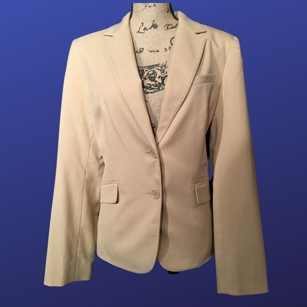 𝅺new YORK & COMPANY STRETCH Career Blazer Jacket, CAMEL, NWT, Size 14